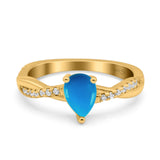 Pear Teardrop Natural Stone Infinity Shank Ring