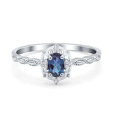 Floral Oval Natural Stone Wedding Ring