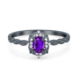 Floral Oval Natural Stone Wedding Ring