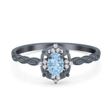 Floral Oval Natural Stone Wedding Ring