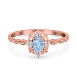 Floral Oval Natural Stone Wedding Ring