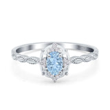 Floral Oval Natural Stone Wedding Ring