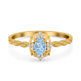 Floral Oval Natural Stone Wedding Ring