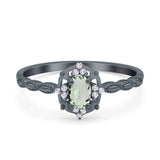 Floral Oval Natural Stone Wedding Ring