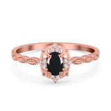 Floral Oval Natural Stone Wedding Ring