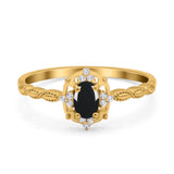 Floral Oval Natural Stone Wedding Ring
