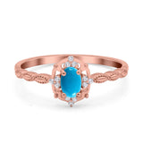 Floral Oval Natural Stone Wedding Ring