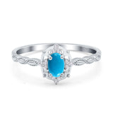 Floral Oval Natural Stone Wedding Ring
