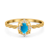 Floral Oval Natural Stone Wedding Ring