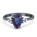Pear Teardrop Natural Stone Classic Ring