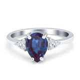 Pear Teardrop Natural Stone Classic Ring