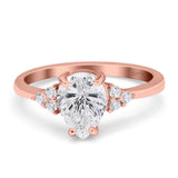 Pear Teardrop Natural Stone Classic Ring