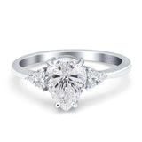 Pear Teardrop Natural Stone Classic Ring