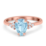 Pear Teardrop Natural Stone Classic Ring