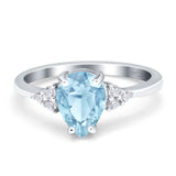 Pear Teardrop Natural Stone Classic Ring