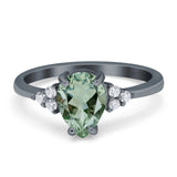 Pear Teardrop Natural Stone Classic Ring