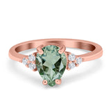 Pear Teardrop Natural Stone Classic Ring