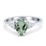 Pear Teardrop Natural Stone Classic Ring