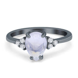 Pear Teardrop Natural Stone Classic Ring