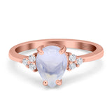 Pear Teardrop Natural Stone Classic Ring