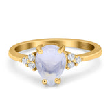 Pear Teardrop Natural Stone Classic Ring