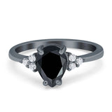 Pear Teardrop Natural Stone Classic Ring