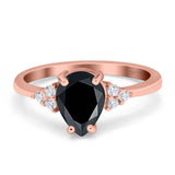 Pear Teardrop Natural Stone Classic Ring