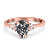Pear Teardrop Natural Stone Classic Ring