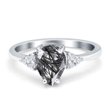 Pear Teardrop Natural Stone Classic Ring