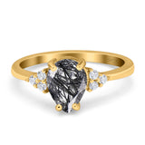 Pear Teardrop Natural Stone Classic Ring