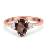 Pear Teardrop Natural Stone Classic Ring