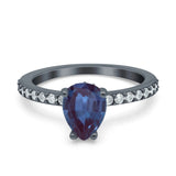 Pear Teardrop Natural Stone Wedding Ring