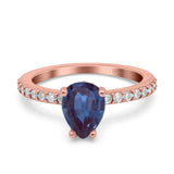 Pear Teardrop Natural Stone Wedding Ring