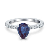 Pear Teardrop Natural Stone Wedding Ring