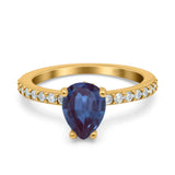 Pear Teardrop Natural Stone Wedding Ring