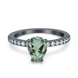 Pear Teardrop Natural Stone Wedding Ring