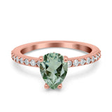 Pear Teardrop Natural Stone Wedding Ring