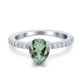 Pear Teardrop Natural Stone Wedding Ring