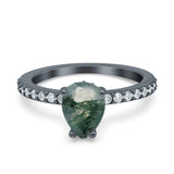 Pear Teardrop Natural Stone Wedding Ring