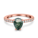 Pear Teardrop Natural Stone Wedding Ring