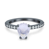 Pear Teardrop Natural Stone Wedding Ring