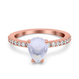 Pear Teardrop Natural Stone Wedding Ring