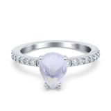 Pear Teardrop Natural Stone Wedding Ring