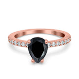 Pear Teardrop Natural Stone Wedding Ring