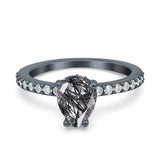 Pear Teardrop Natural Stone Wedding Ring