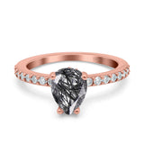 Pear Teardrop Natural Stone Wedding Ring