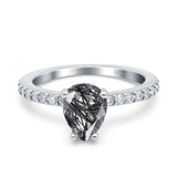 Pear Teardrop Natural Stone Wedding Ring