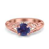 Art Deco Round Natural Stone Filigree Ring