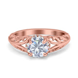 Art Deco Round Natural Stone Filigree Ring