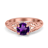 Art Deco Round Natural Stone Filigree Ring